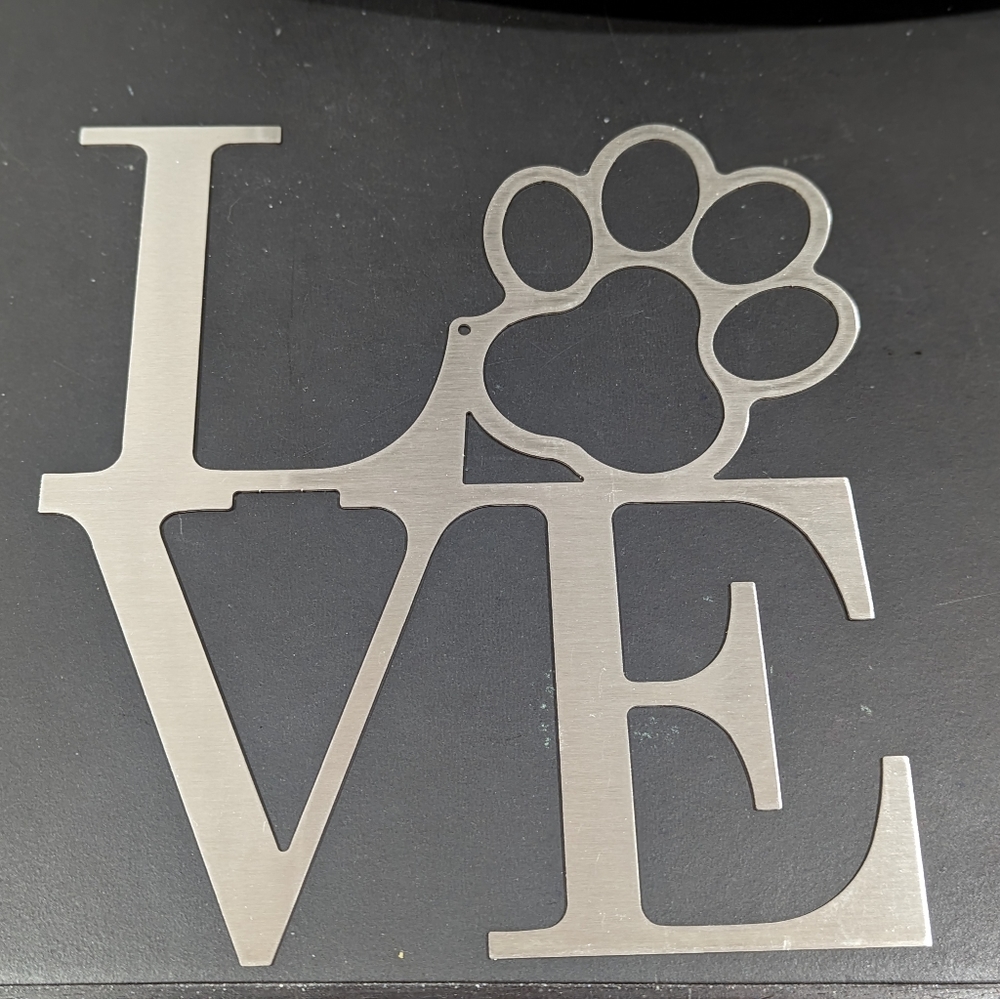Dog Love Paw Original Metal Steel Wall Art